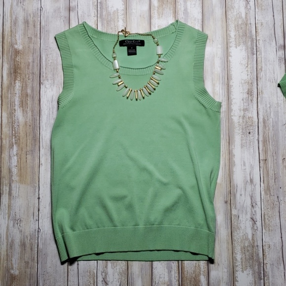 Spring Green Matching Knit Shell & Cardigan. - Picture 2 of 5